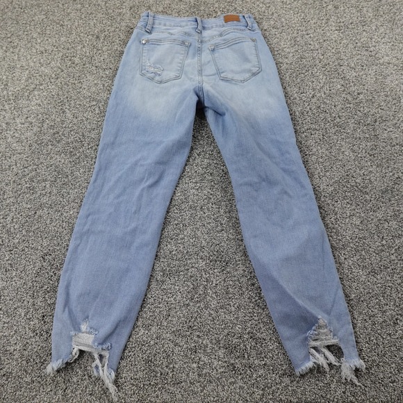 Judy Blue Jeans Womens 3 Light Denim Trouser Pants Boyfriend Stretch Faded Flex - Picture 10 of 13